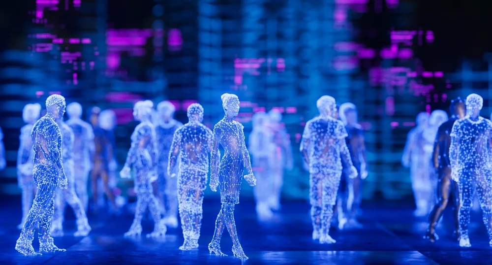 Picture of digital people milling about to accompany an article on decentralized crypto exchanges.