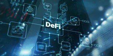 Digital image depicting DeFi - decentralised finance - to accompany article about it.