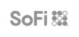 Gray SoFi logo with four rows of three circles arranged in a grid to the right of the text.