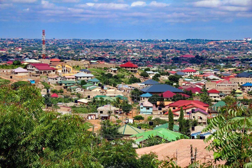 Colourful panorama of Accra, Ghana, used to accompany story about crypto usage in the country.